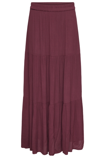 Only Rok ONLMIKKA LONG SKIRT WVN NOOS 15324808 Oxblood Red