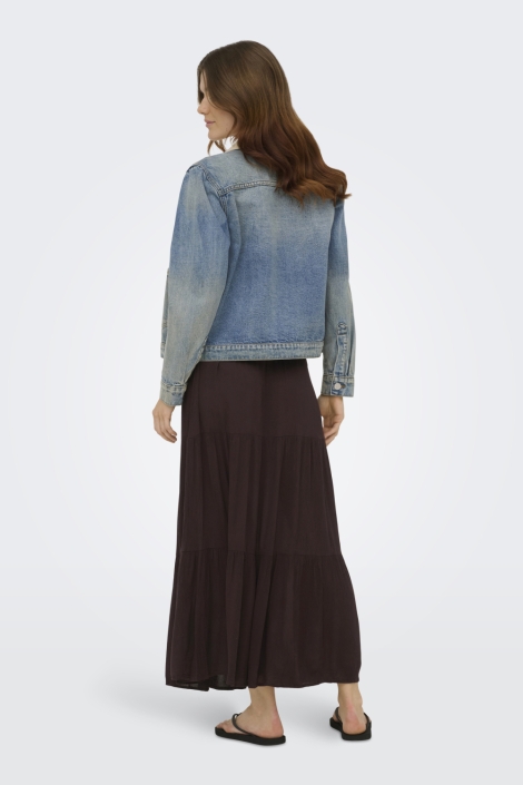 Only bruine dames rok | Model achteraanzicht