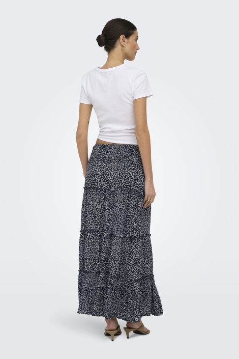 Only blauwe dames rok | Model achteraanzicht