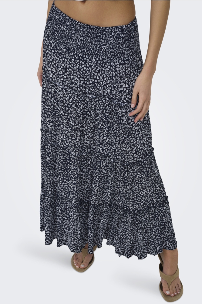 Only blauwe dames rok | Model zijaanzicht