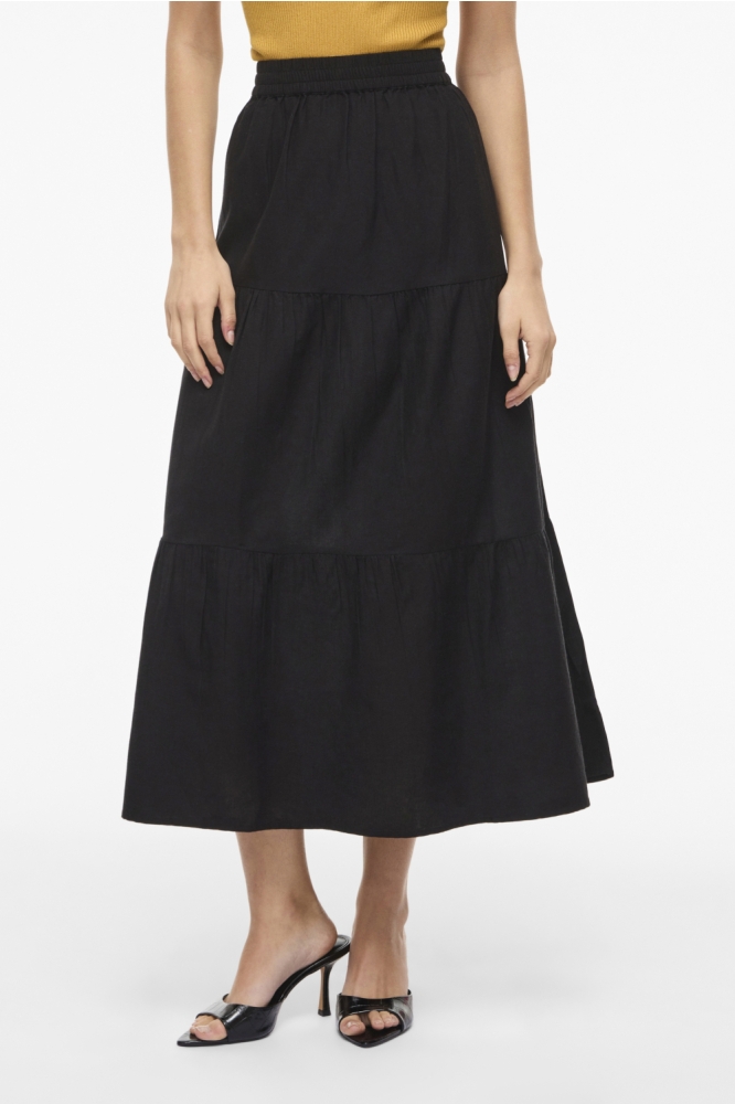 Vila zwarte dames rok | Model vooraanzicht