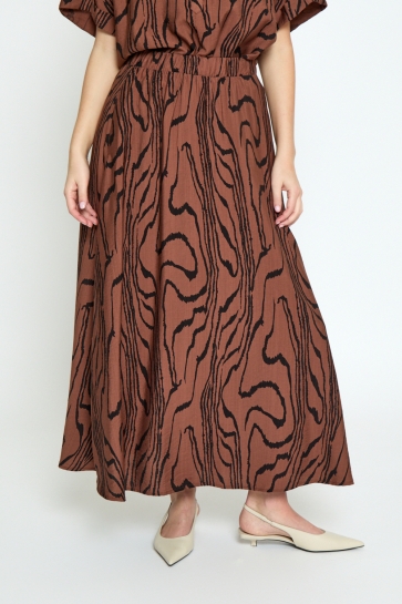Peppercorn Rok OZZY MAXI SKIRT PC8855 4999P MINK BROWN PRINT