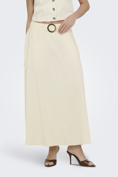 Jacqueline de Yong beige dames rok | Model vooraanzicht