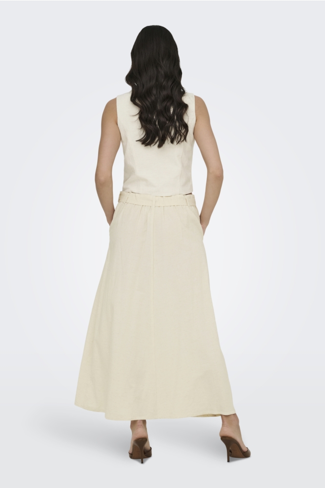 Jacqueline de Yong beige dames rok | Model achteraanzicht