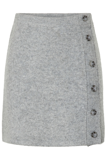 Pieces pcaico hw button knit skirt bc Grijs