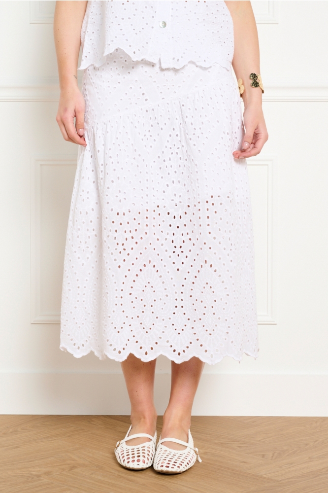 LolaLiza witte dames rok | Model vooraanzicht