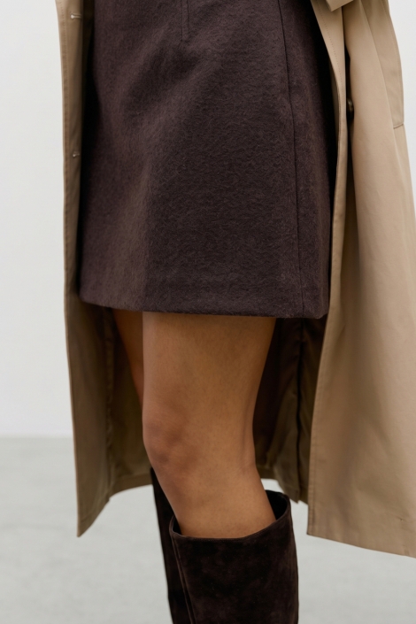 Vero Moda bruine dames rok | Model vooraanzicht