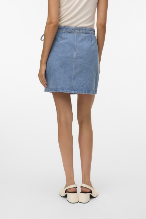 Vero Moda blauwe dames rok | Model achteraanzicht
