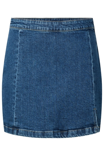 Pieces pcsilke hw slit skirt dnm bc Blauw