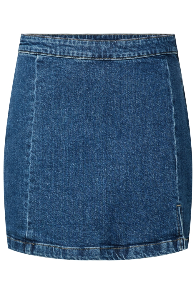 Pieces blauwe dames rok | Vooraanzicht