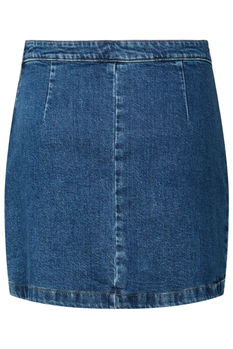 Pieces blauwe dames rok | Achteraanzicht