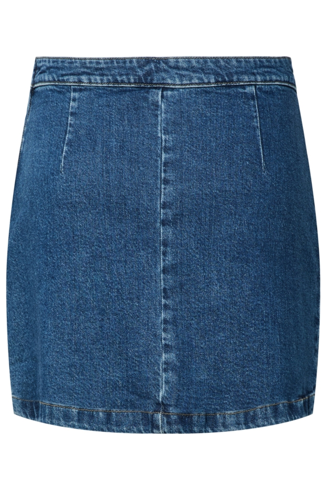Pieces blauwe dames rok | Achteraanzicht