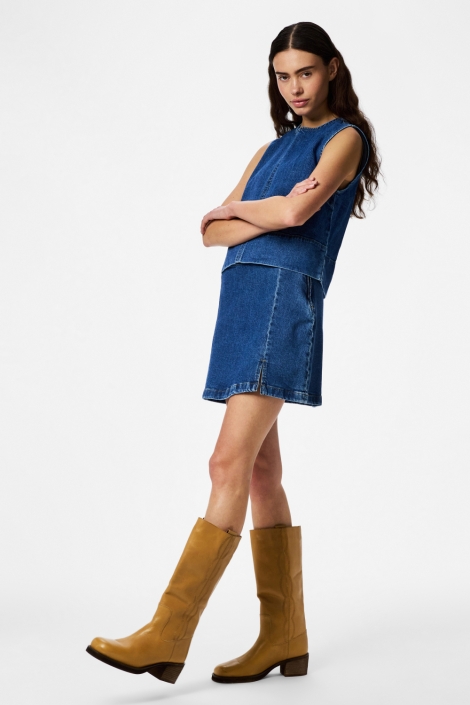 Pieces blauwe dames rok | Model