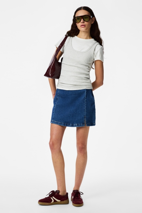 Pieces blauwe dames rok | 
