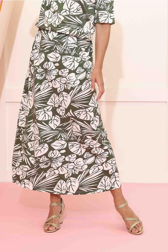 FOS Amsterdam groene dames rok | Model vooraanzicht