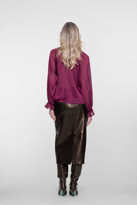 Geisha bruine dames rok | Model achteraanzicht