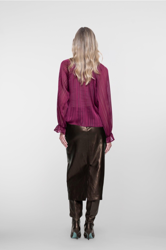 Geisha bruine dames rok | Model achteraanzicht