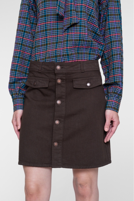 Geisha bruine dames rok | Model vooraanzicht