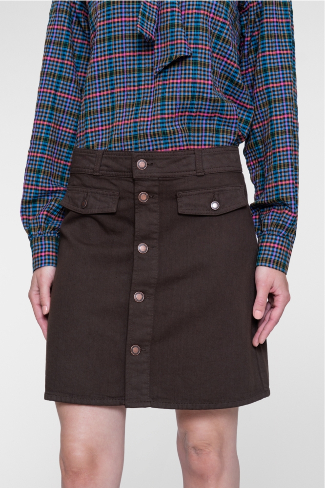 Geisha bruine dames rok | Model vooraanzicht