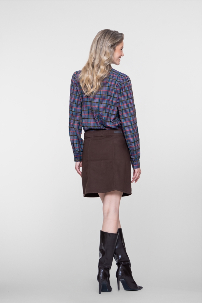 Geisha bruine dames rok | Model achteraanzicht