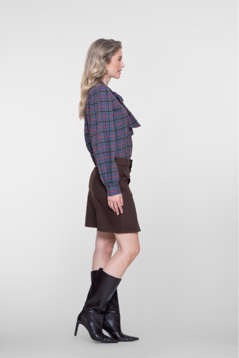 Geisha bruine dames rok | Model zijaanzicht