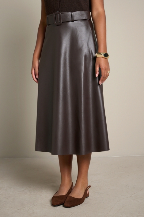 LolaLiza bruine dames rok | Model vooraanzicht