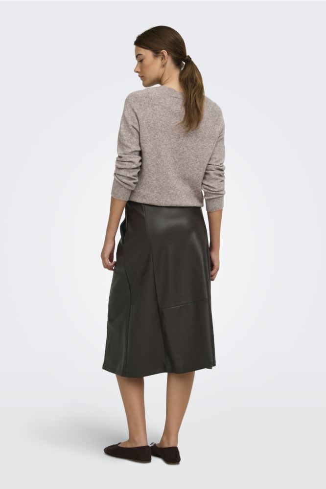 Only bruine dames rok | Model achteraanzicht
