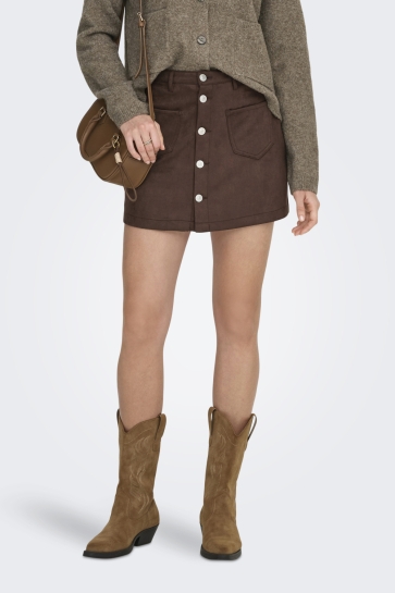 Only Rok ONLAMAZING-STINA FAUX SUE SKIRT PNT 15351289 CHOCOLATE TORTE