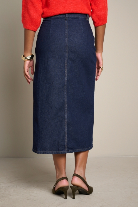 LolaLiza blauwe dames rok | Model achteraanzicht