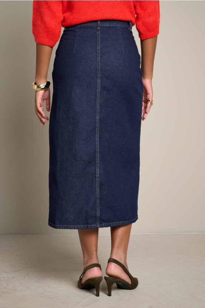 LolaLiza blauwe dames rok | Model achteraanzicht