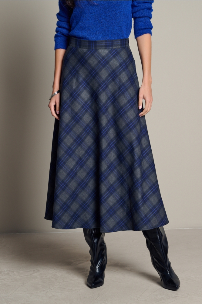 LolaLiza blauwe dames rok | Model vooraanzicht