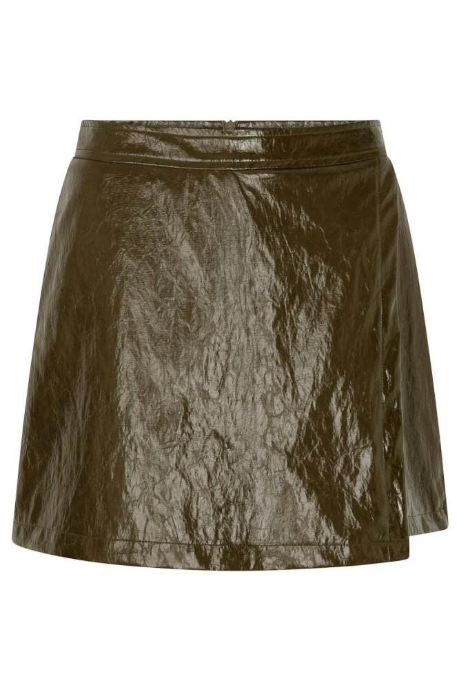 Ydence groene dames korte broek | Vooraanzicht
