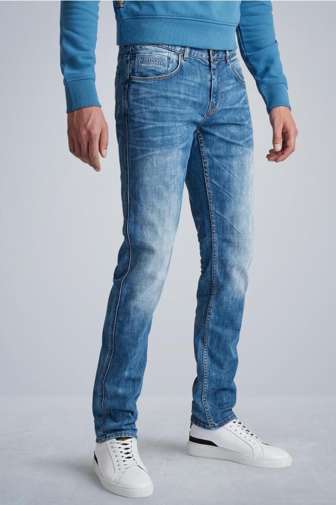 PME legend blauwe heren jeans | Model vooraanzicht
