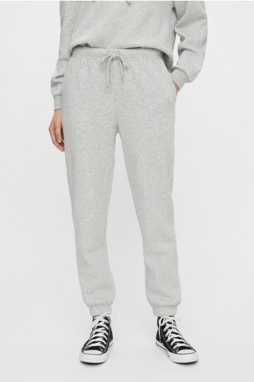 Pieces Broek PCCHILLI HW SWEAT PANTS D2D 17113436 Light Grey Melange