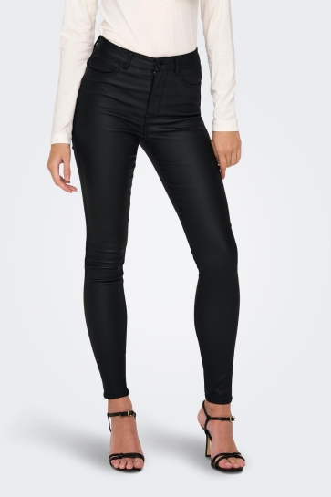 Jacqueline de Yong jdynewthunder coated high skn pnt n Zwart
