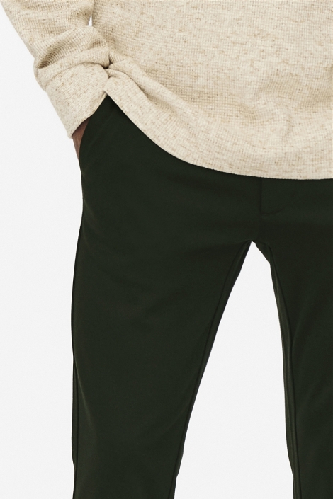 Only & Sons groene heren broek | Close up