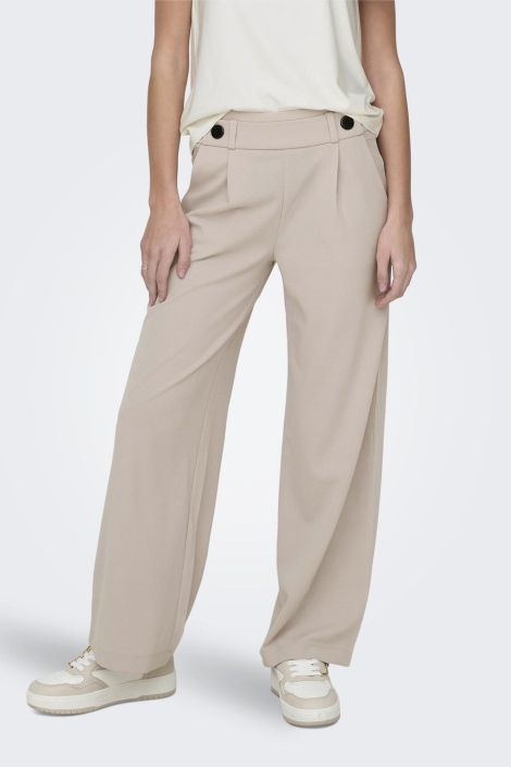 Jacqueline de Yong beige dames broek | Model vooraanzicht