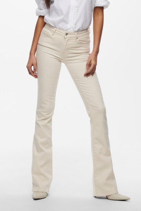 Only ecru dames jeans | Model vooraanzicht