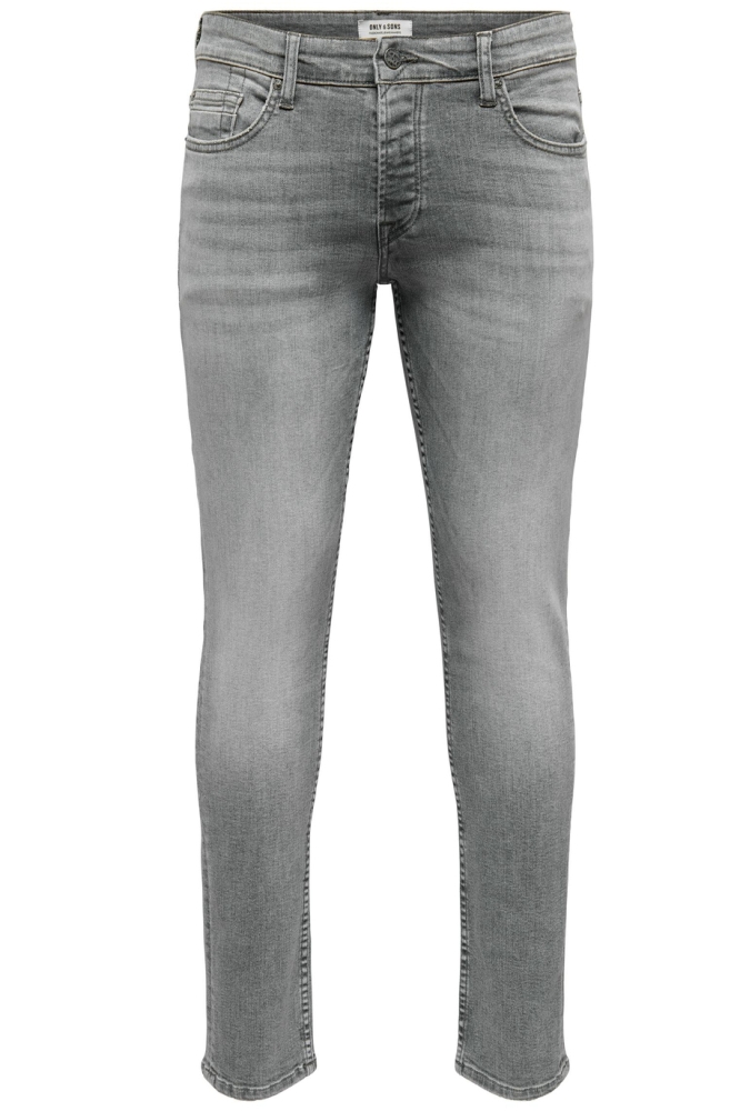Only & Sons grijze heren jeans | Vooraanzicht