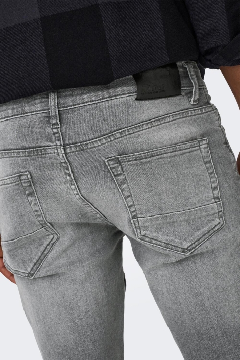 Only & Sons grijze heren jeans | Close up