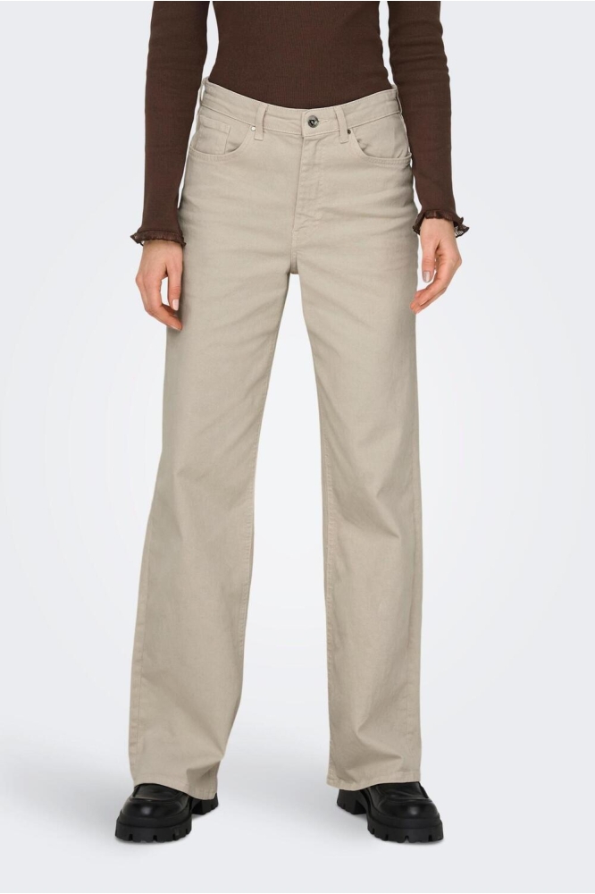 Only ecru dames jeans | Model vooraanzicht