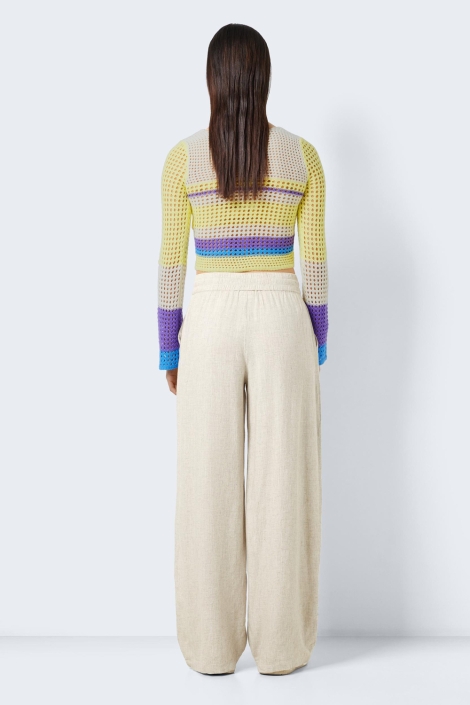 Noisy may ecru dames broek | Model achteraanzicht