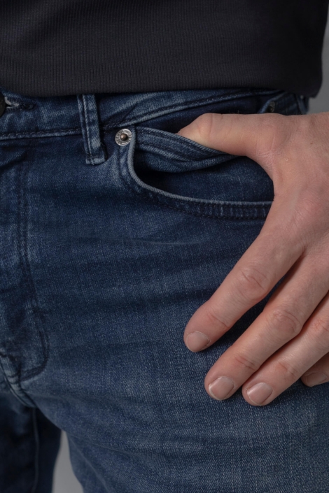Petrol Industries blauwe heren jeans | Close up