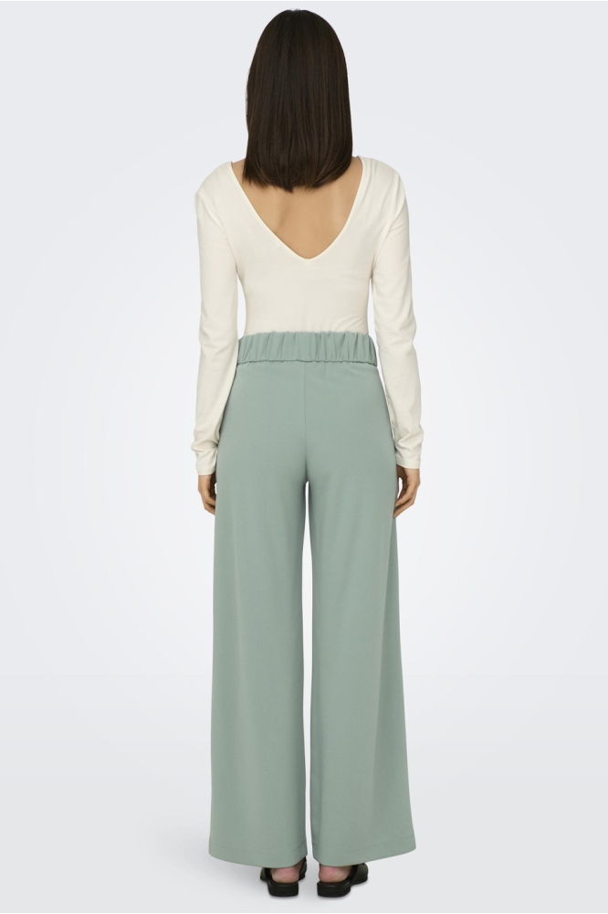 Jacqueline de Yong groene dames broek | Model achteraanzicht