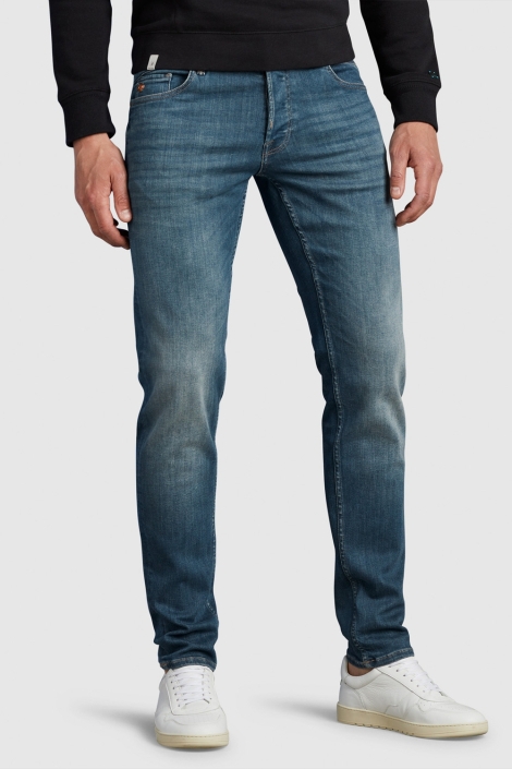 Cast Iron blauwe heren jeans | Model vooraanzicht