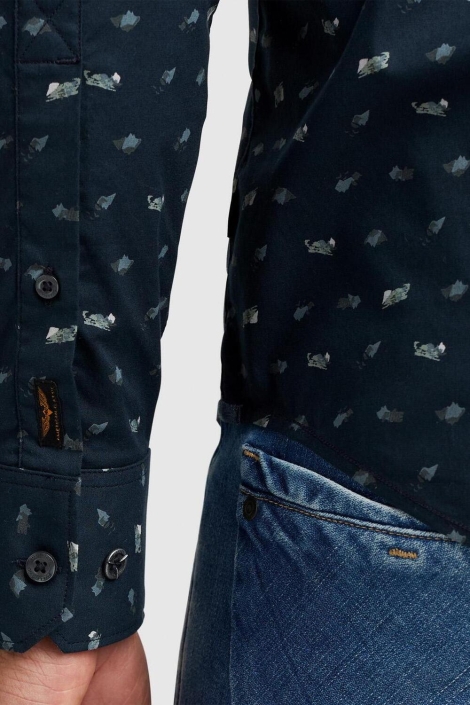 PME legend blauwe heren overhemd | Close up