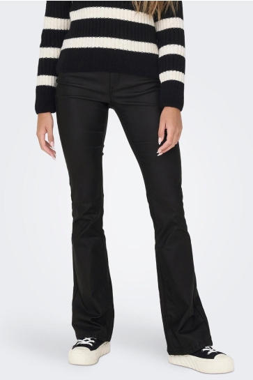 Only Broek ONLBLUSH MID FLARED COATED PNT NOOS 15310473 BLACK