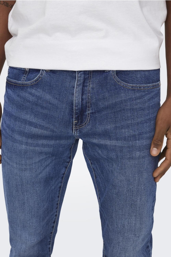 Only & Sons blauwe heren jeans | Close up