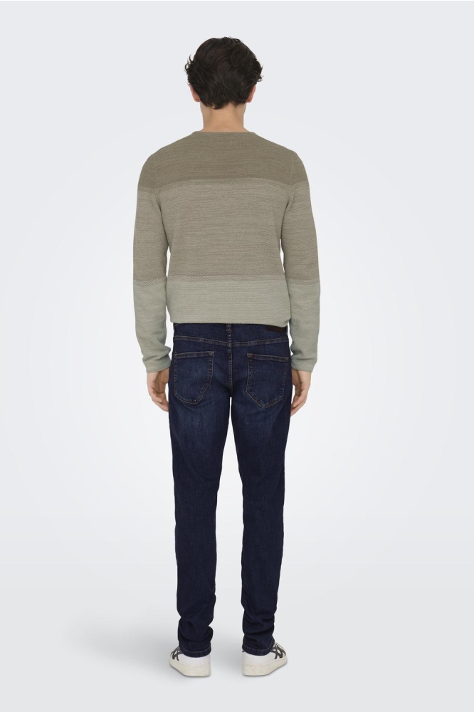 Only & Sons blauwe heren jeans | Model achteraanzicht