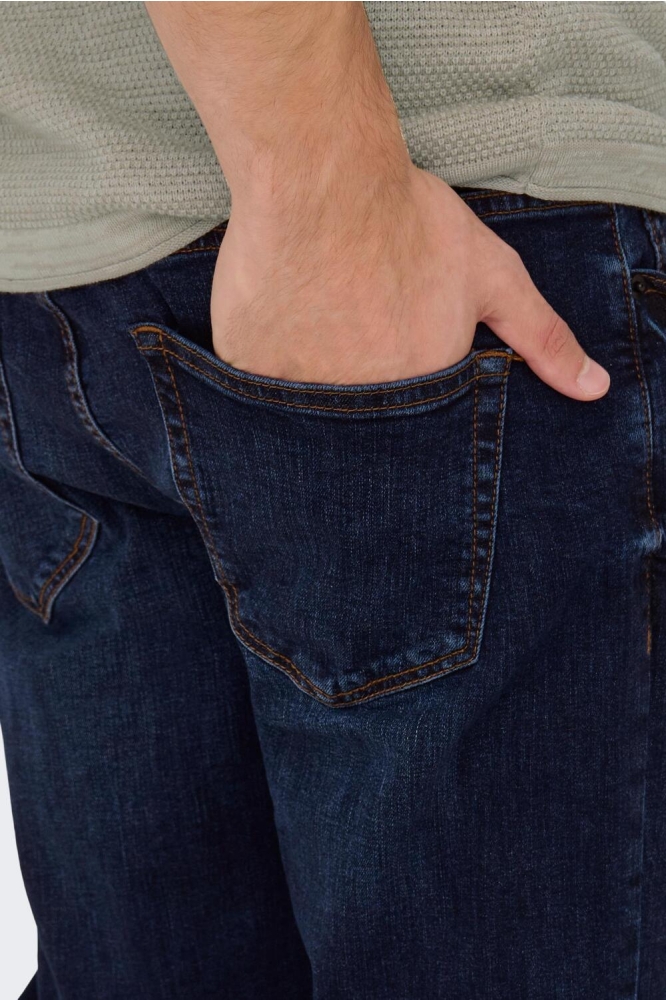 Only & Sons blauwe heren jeans | Close up